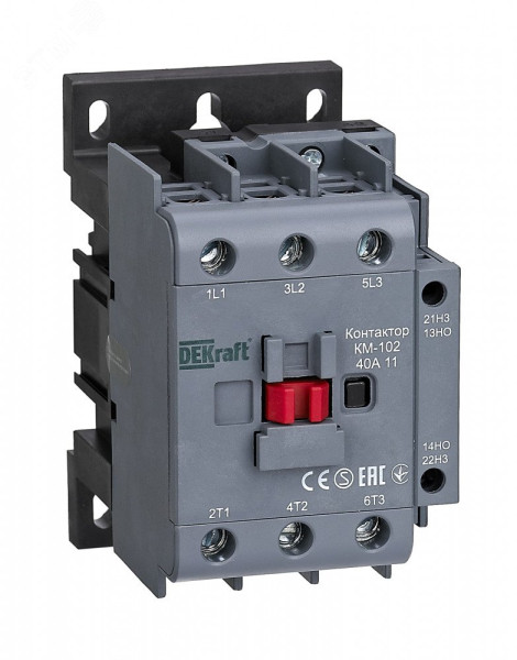 Dekraft Контактор 40А 110В АС3 АС4 1НО+1НЗ КМ-102