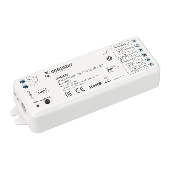 INTELLIGENT ARLIGHT Диммер SMART-PWM-105-72-RGB-MIX-SUF (12-24V, 5x3A, ZB, 2.4G) 036115