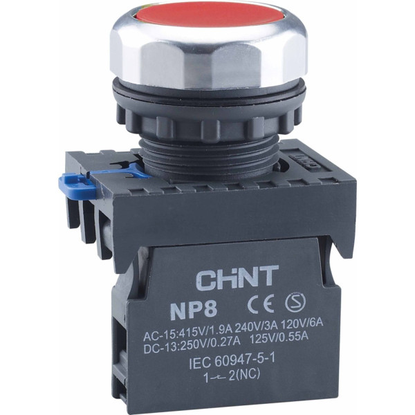 CHINT Кнопка управления NP8-10BN без подсветки красная 1НО IP65 (R)