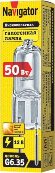 Лампа галогенная 94 212 JC 50Вт clear G6.35 12В 2000h 94212