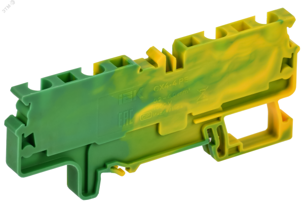 ARMAFIX Клемма пружинная CX4-4 PE 4мм2 четырехконтактная заземляющая IEK AF-CT41-00-4-K52-004