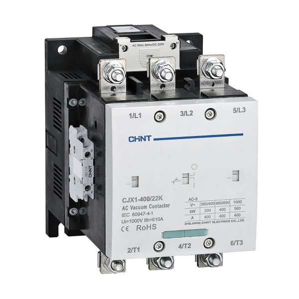 Контактор вакуумный CJX1-400/22K 400А(АС3) 2НО+2НЗ AC/DC 220В 50/60Гц 275712