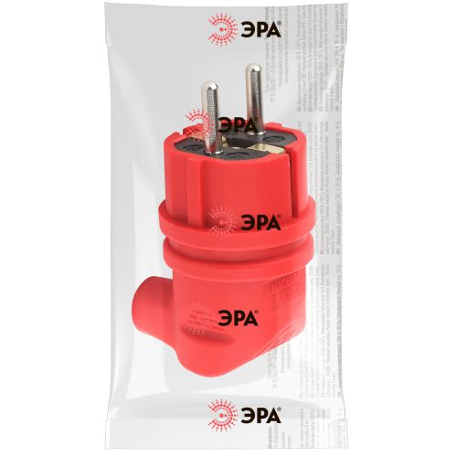 Вилка 90град. V9-RED-IP44 16А IP44 с заземл. каучук красн. Б0044549