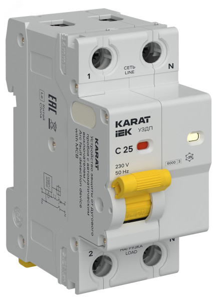 KARAT УЗДП c Автоматический выключатель 1P+N C 25A KA-DP11-1-025-C