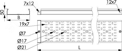 DKC Лоток перфорированный 100х50 L3000 толщ.1,0 мм