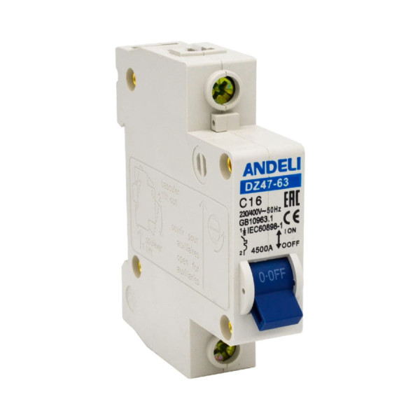 АВТ. ВЫКЛ. DZ47-63/1P 16A 4.5KA Х-КА C (