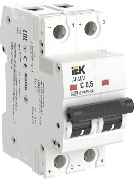 ARMAT Автоматический выключатель M06N-DC 2P C 0,5А AR-M06N-2-C0D5DC