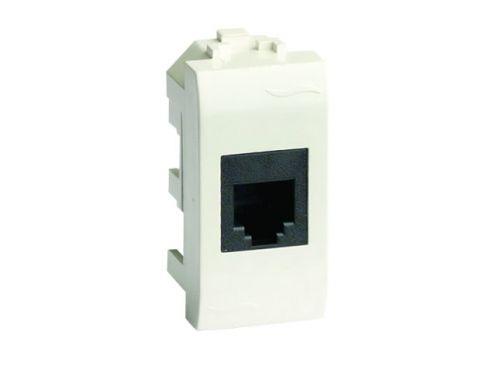 BRAVA Розетка компьютерная RJ45 категория 5е разъем экранированная белая 76457B