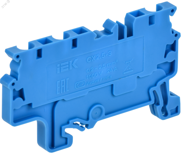 ARMAFIX Клемма пружинная CX2.5-3 BU 2,5мм2 трехконтактная синяя IEK AF-CT40-00-3-K07-002