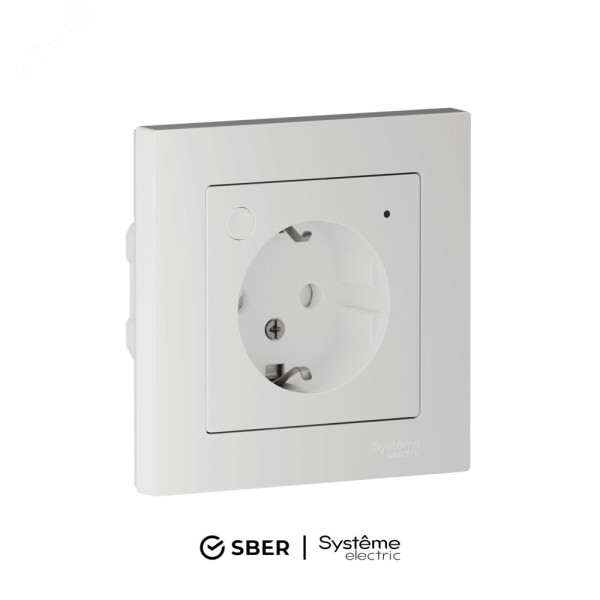 ATLASDESIGN SMART РОЗЕТКА с заземл., со шт., Zigbee, L+N, 16А, мех., БЕЛЫЙ ATN000145Z