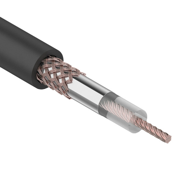 Кабель коаксиальный RG-58 A/U, 50 Ом, Cu/Al/Cu, 64%, 100м, OUTDOOR, черный 01-2003