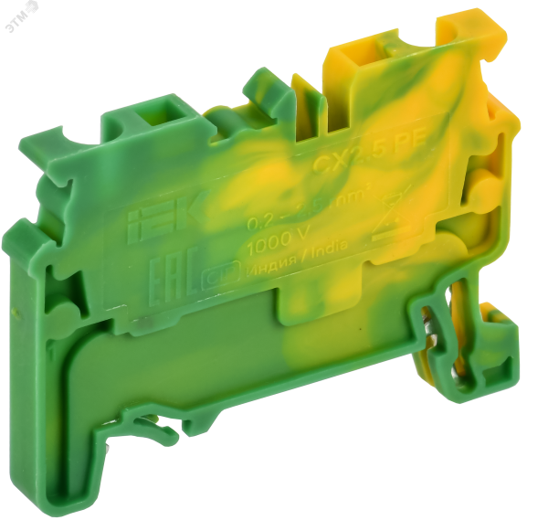 ARMAFIX Клемма пружинная CX2.5 PE 2,5мм2 проходная заземляющая IEK AF-CT41-00-K52-002