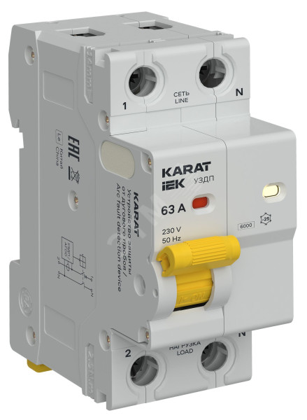 KARAT Устройство защиты от дугового пробоя 1P+N 63A IEK KA-DP10-1-063