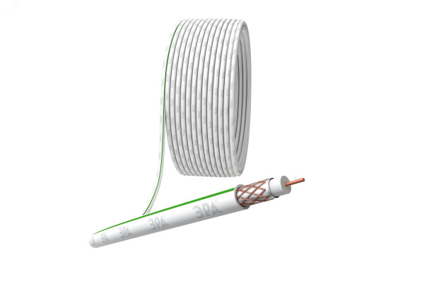 Кабель коаксиальный SAT 703 B.Cu/оплетка Cu 75проц. PVC 75Ом бел. (м) Б0044612