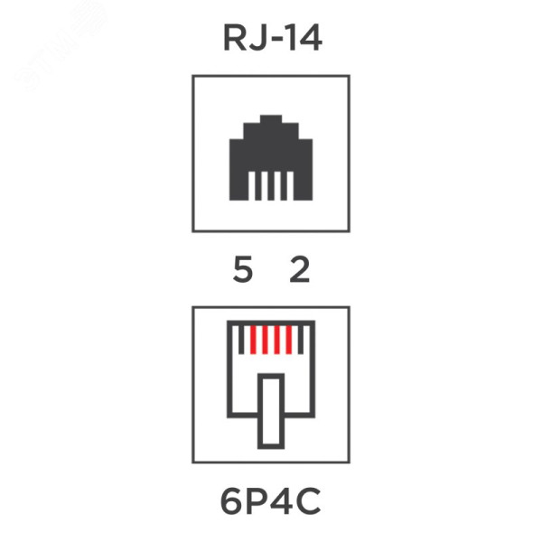Адаптер телефонный проходной UTP RJ-14 (6P4C), CAT 3 03-0022