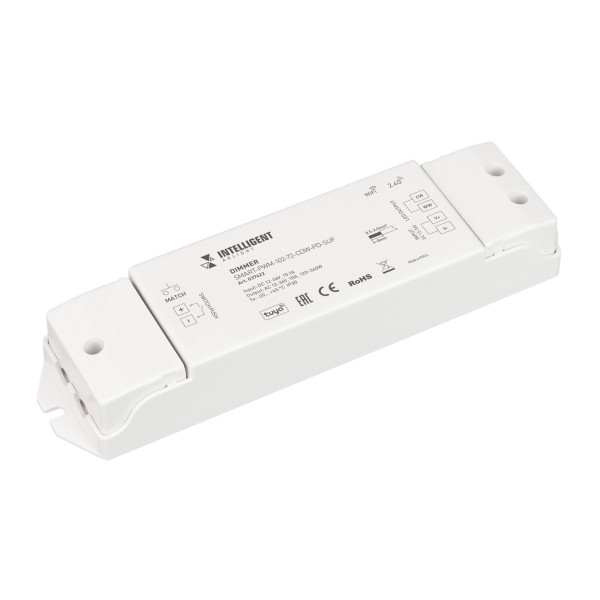 INTELLIGENT ARLIGHT Диммер SMART-PWM-102-72-CDW-PD-SUF (12-36V, 2x5A, TUYA Wi-Fi, 2.4G) 037422