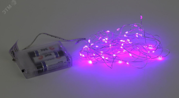 ENIN -5NP Гирлянда LED Нить 5 м сиреневый свет, АА (100/2500) Б0047961