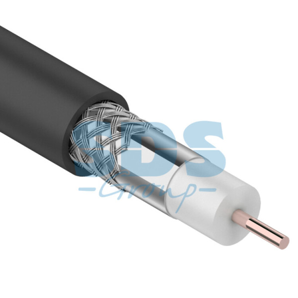 Кабель коаксиальный RG-6U, 75Ом, CCS/Al/Al, 48%, 100м, OUTDOOR, черный