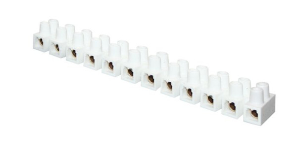 Колодка клеммная (14мм.) 20А полистирол белая (10шт.) PROxima plc-KK-14-20-ps-w