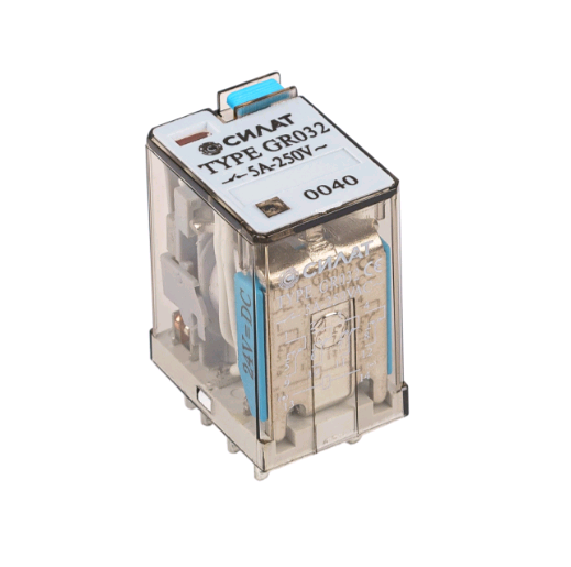 GR032 СИЛАТ Реле промежут., 4СО, КУ 24VDC, 5А(240VAC/28VDC), тест, мех.инд., под SR01/PYF14A